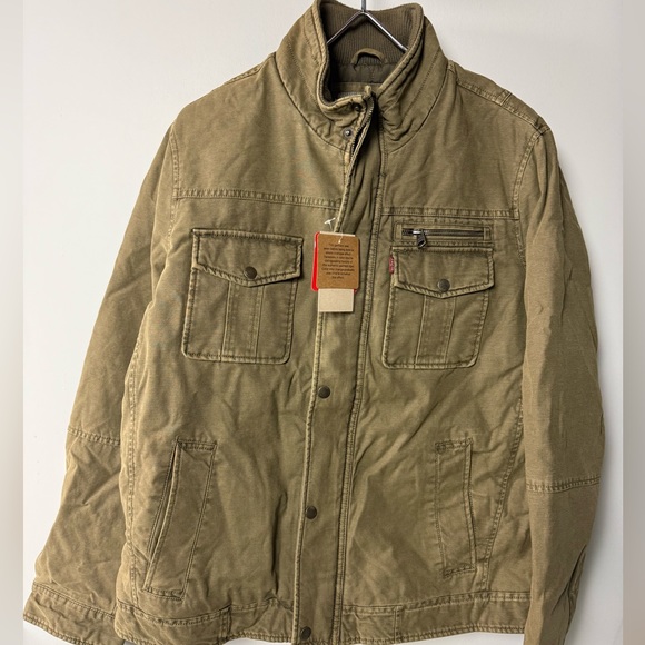 Levi’s Cotton Shell Military Style Moto Field Jacket NWT New - Picture 9 of 10